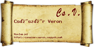 Császár Veron névjegykártya